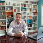 Photo of Gerrett in his office.